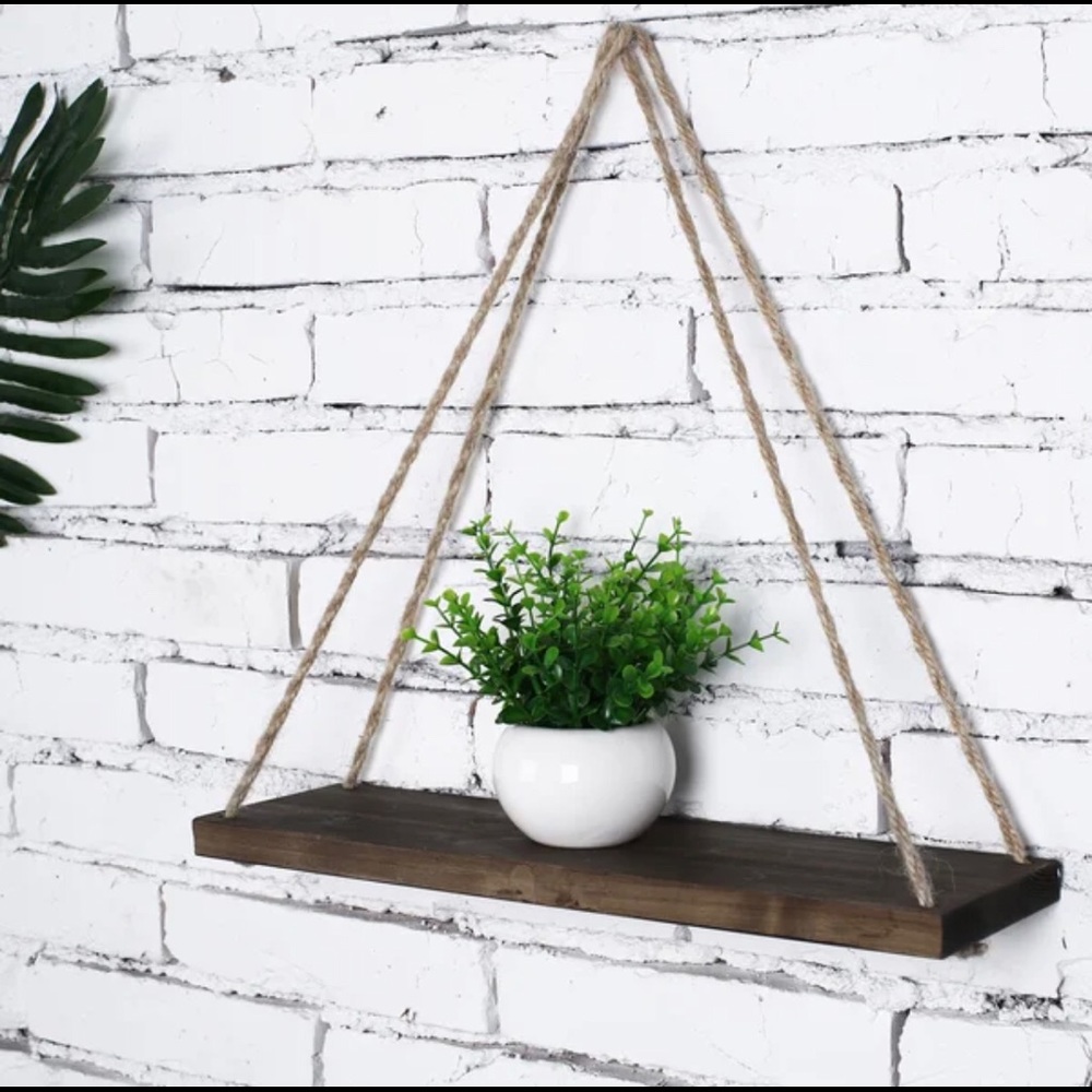 2 Piece Triangle Solid Wood Floating Shelf